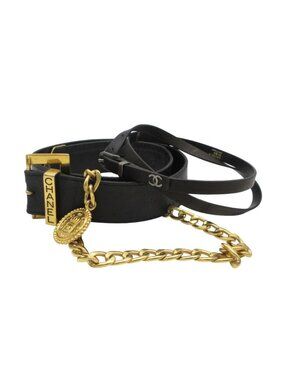CHANEL | Accessories | Chanel Vintage Black Leather Gold  display picture 3
